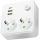 Mitmikpistikupesa lülitiga LINEA 2x230V + 3xUSB A/C SCHUKO valge