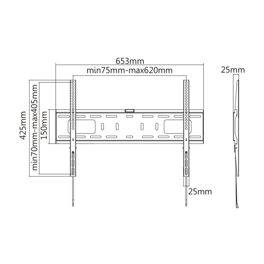 MK FLORIA MKF-17DF641 - Fikseeritud TV seinahoidik 80" must