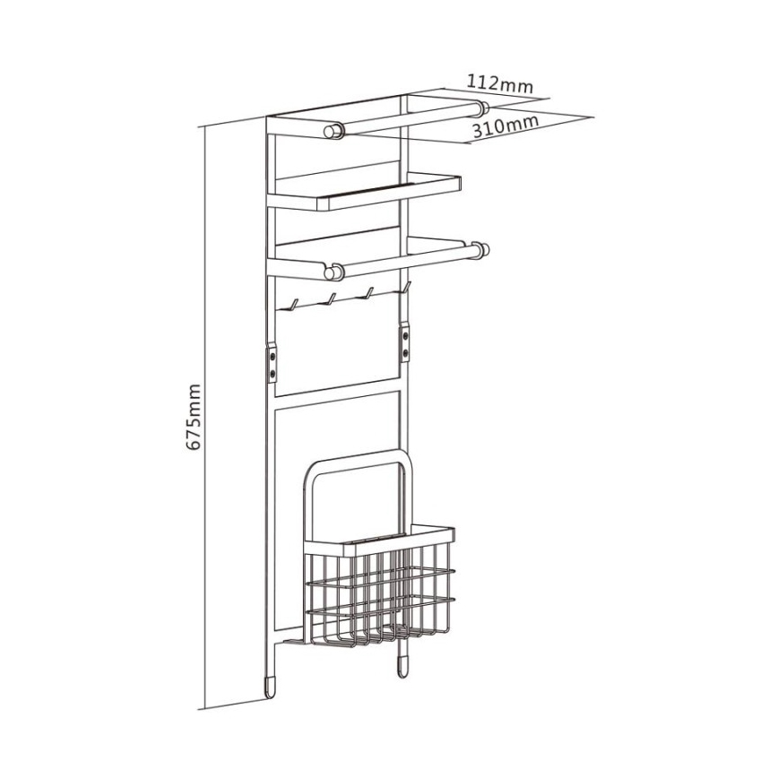 MK FLORIA MKF-21MG02W - Magnetiline organiseerija 67,5x31 cm valge