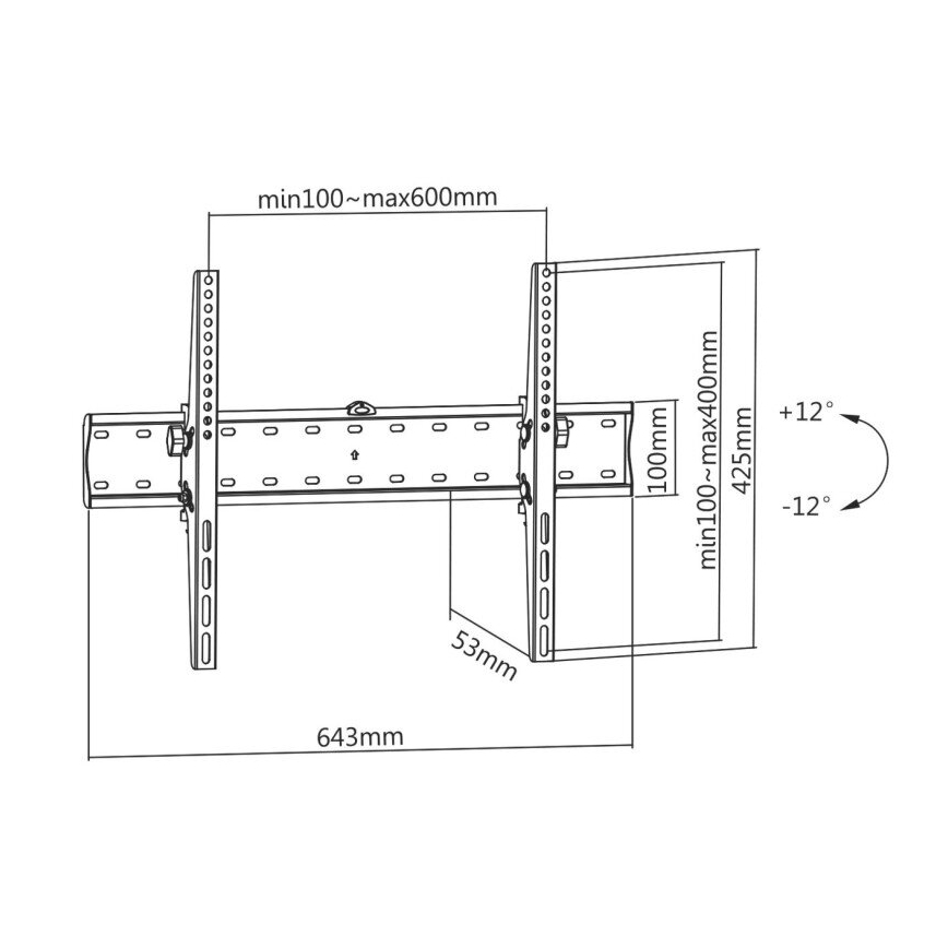 MK FLORIA MKF-23DN640 - Kokkupandav TV seinahoidik 80" must