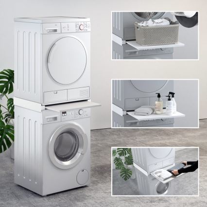 MK FLORIA MKF-23MZ601 - Virnastamiskomplekt pesumasinale ja kuivatile koos väljatõmmatava osaga 60 cm valge
