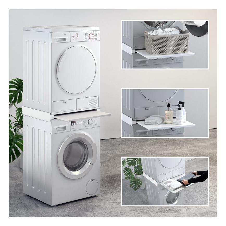 MK FLORIA MKF-23MZ601 - Virnastamiskomplekt pesumasinale ja kuivatile koos väljatõmmatava osaga 60 cm valge