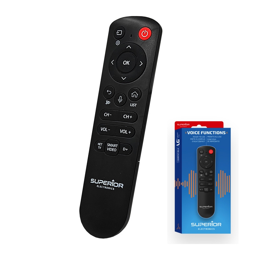MK FLORIA Superior RC UNI TV LG VOICE - asenduskaugjuhtimispult LG teleritele, 2xAAA