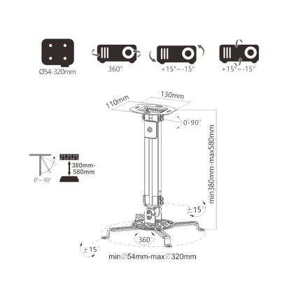 MK FLORIA Superior SUPSTV013 - must projektori laehoidik