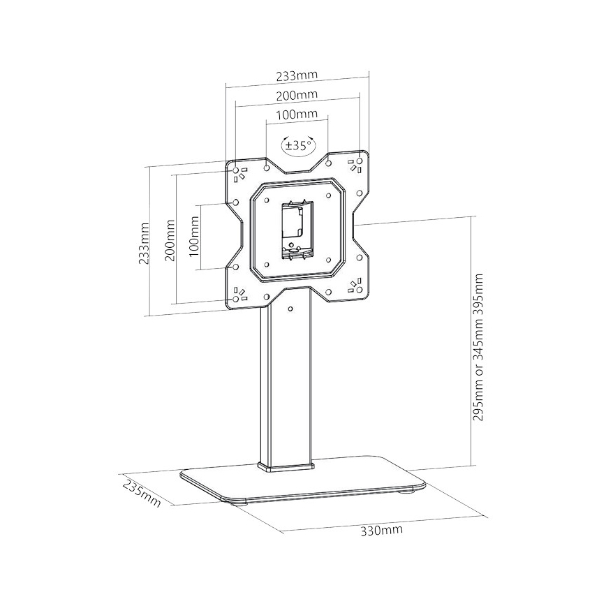 MK FLORIA Superior SUPSTV019 - Seisev telerikinnitus 23-43 must