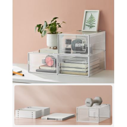 Modulaarne riiul BOXIFY lahtritega, valge