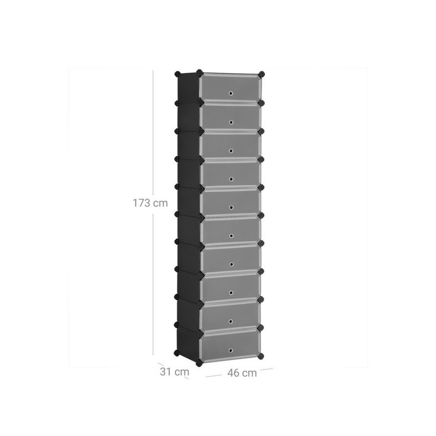 Modulaarne riiul sahtlitega BOXIFY must