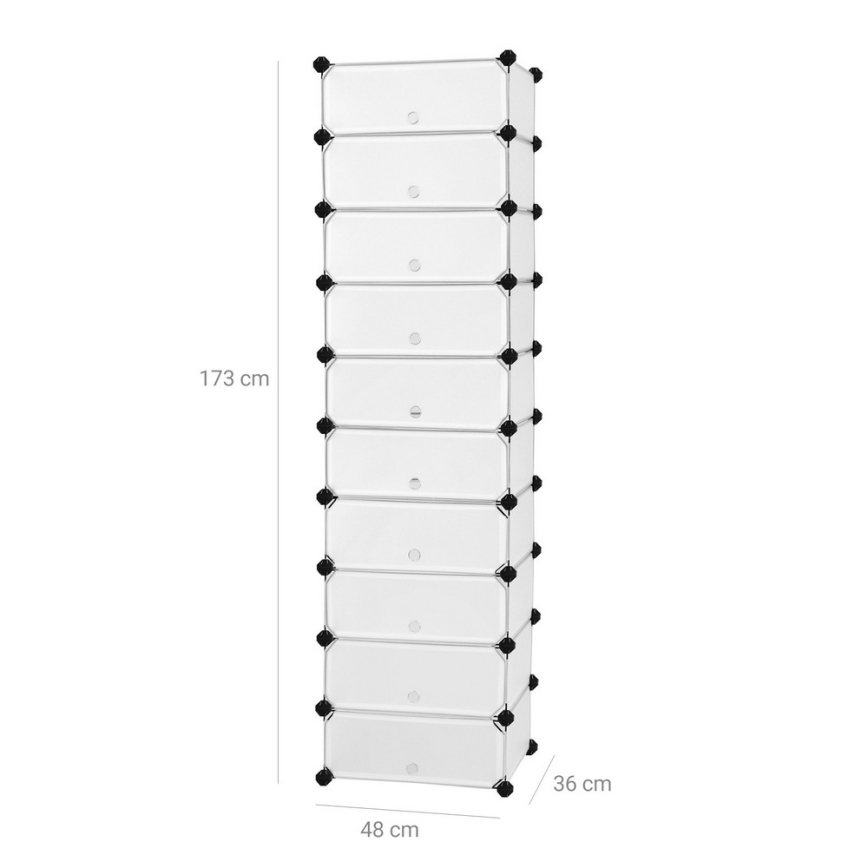 Modulaarne sahtlitega riiul BOXIFY, valge
