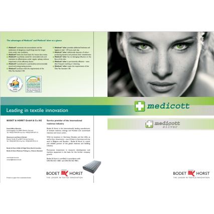 Monarch - Kahepoolne ortopeediline madrats PAVIA 90x200 cm kate Silver Medicott