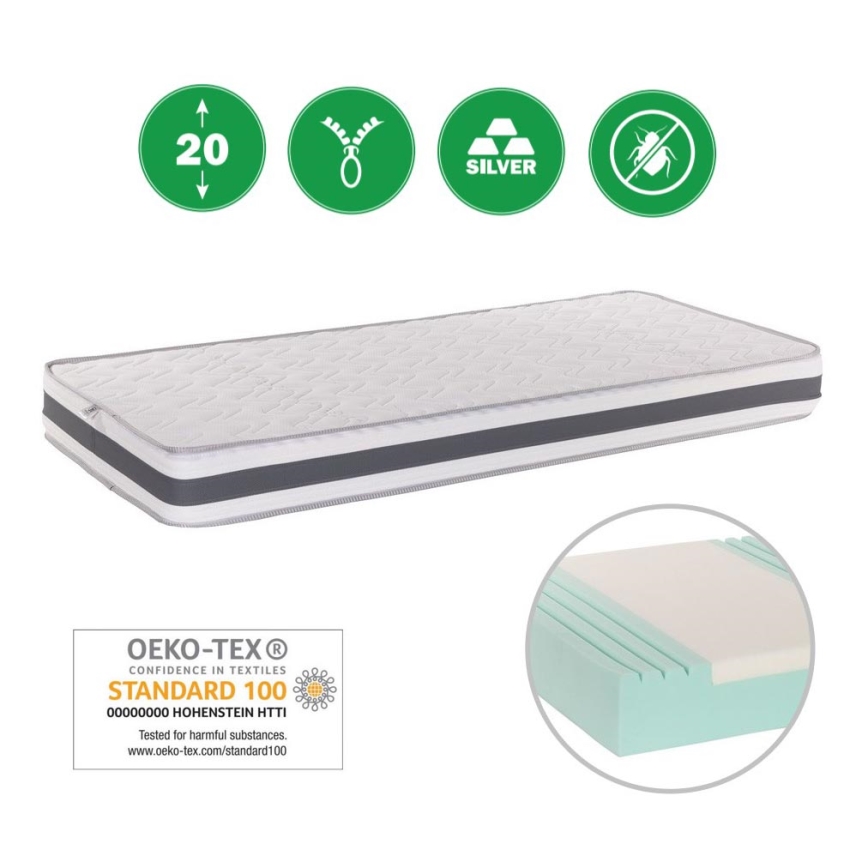 Monarch - Ortopeediline madrats sportlastele ANCONA 90x200 cm Silver Medicott