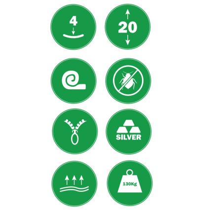 Monarch - Ortopeediline madrats sportlastele ANCONA 90x200 cm Silver Medicott