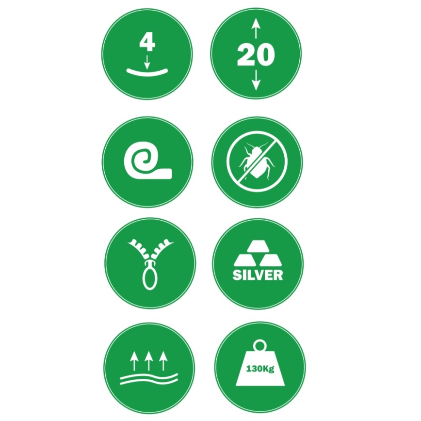 Monarch - Ortopeediline madrats sportlastele ANCONA 90x200 cm Silver Medicott