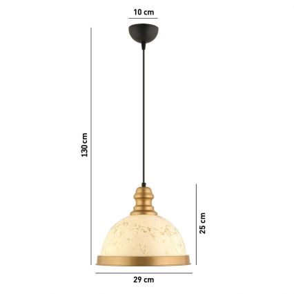 MONZA ripplamp 1xE27/40W/230V, diameeter 29 cm, kreem/pruun