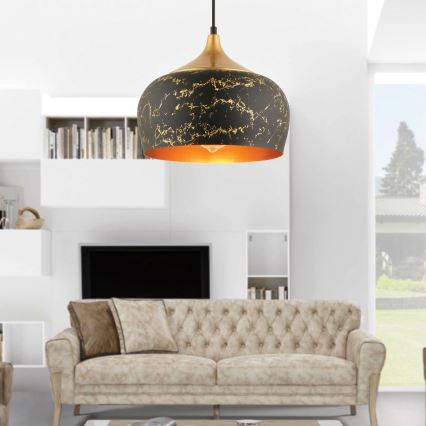 MONZA ripplamp 1xE27/40W/230V, diameeter 30 cm, must/ pronks