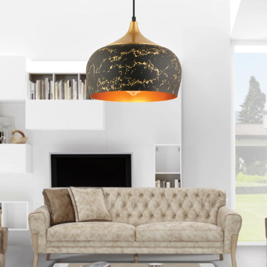 MONZA ripplamp 1xE27/40W/230V, diameeter 30 cm, must/ pronks