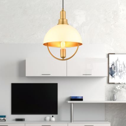 MONZA rippvalgusti 1xE27/40W/230V läbimõõt 30 cm kreem/kolloidne