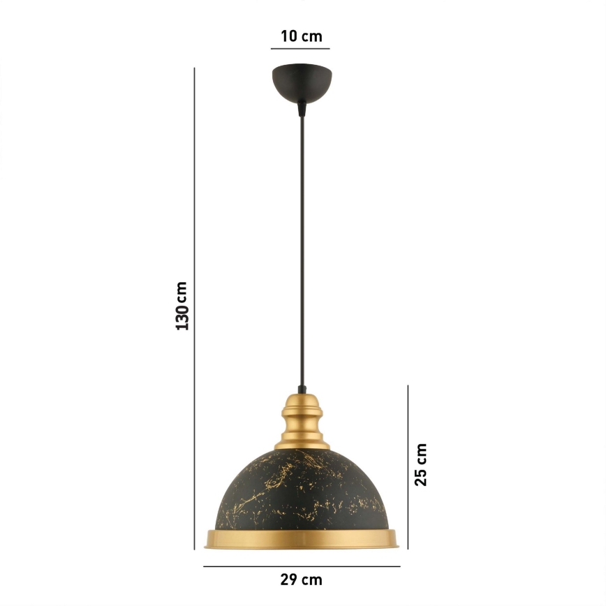 MONZA riputatav latern 1xE27/40W/230V Ø 29 cm must/ pronks
