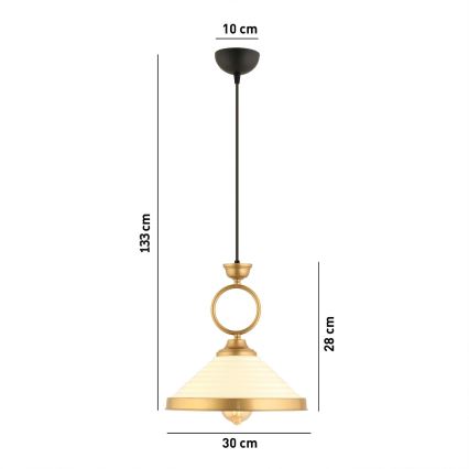 MONZA riputatav valgus 1xE27/40W/230V läbimõõt 30 cm kreem/broze