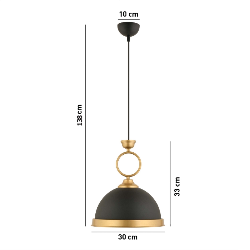 MONZA riputatav valgus 1xE27/40W/230V läbimõõt 30 cm must/bronze