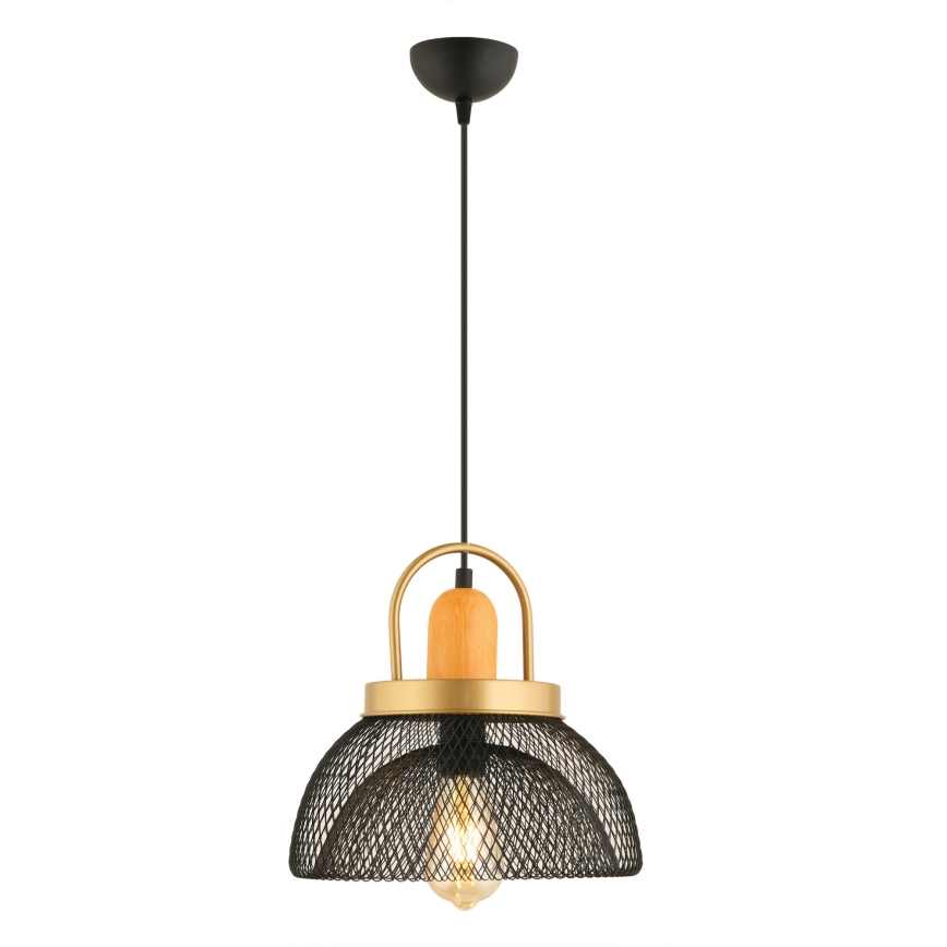 MONZA riputuslamp 1xE27/40W/230V, läbimõõt 29 cm, must/kuld