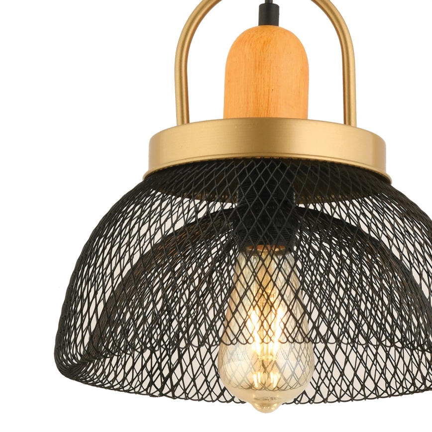 MONZA riputuslamp 1xE27/40W/230V, läbimõõt 29 cm, must/kuld