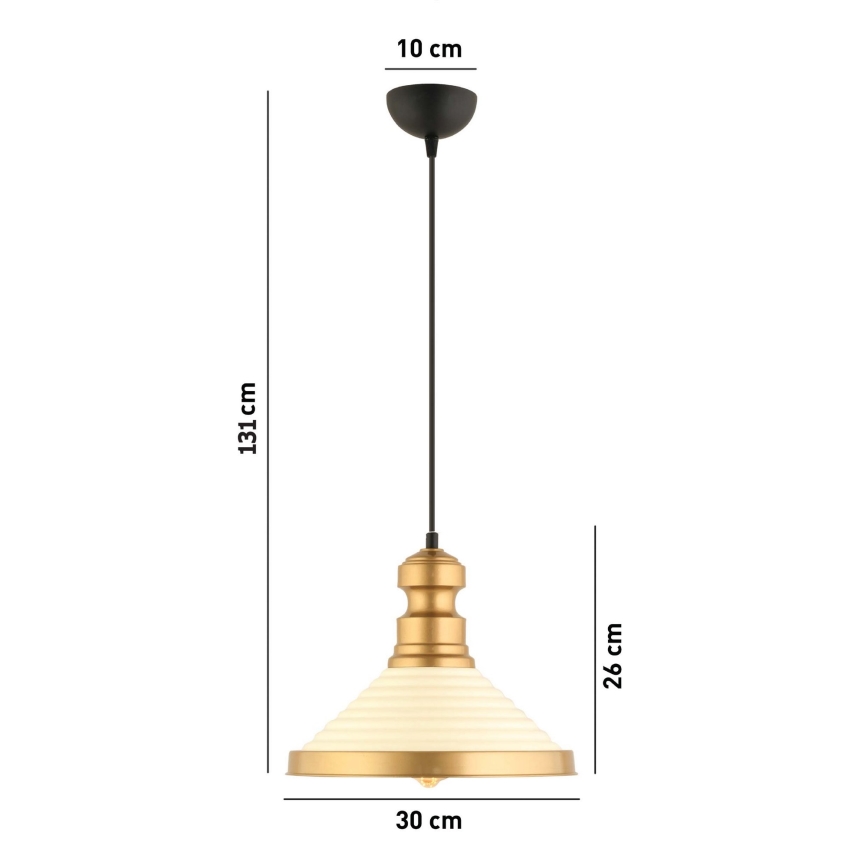 MONZA riputusvalgusti 1xE27/40W/230V diameeter 30 cm kreem/kuld