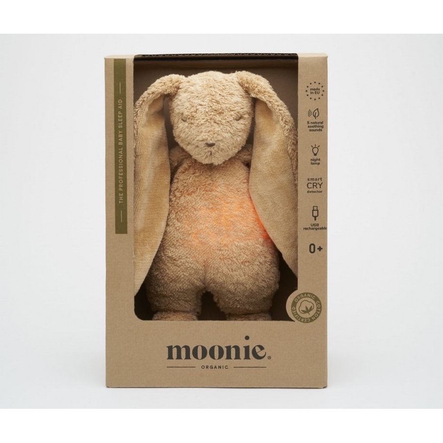 Moonie - Kaisuloom meloodia ja valgusega jänes 2.0 organic cappuccino