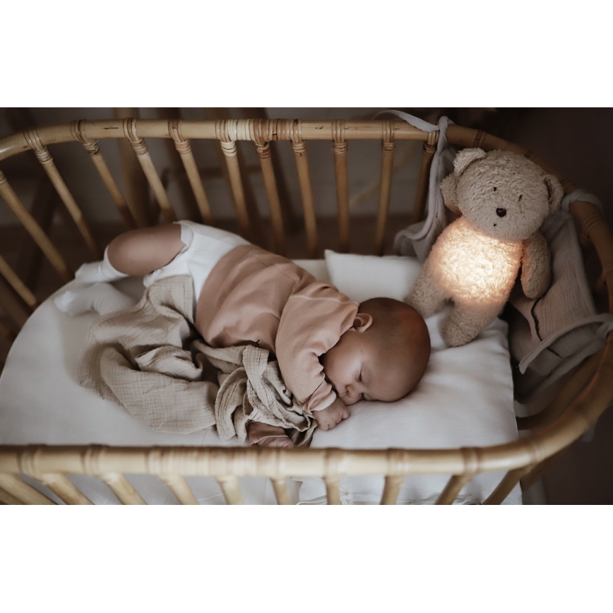 Moonie - Kaisuloom meloodia ja valgusega väike karu 2.0 organic cappuccino