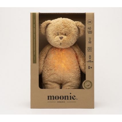 Moonie - Kaisuloom meloodia ja valgusega väike karu 2.0 organic cappuccino