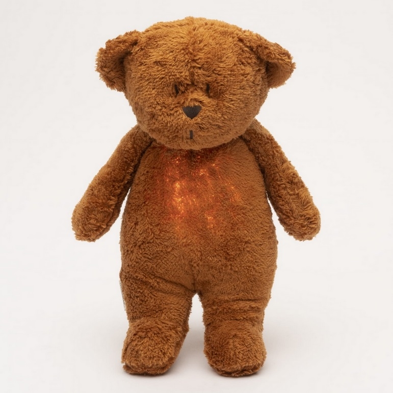Moonie - Kaisuloom meloodia ja valgusega väike karu 2.0 organic caramel