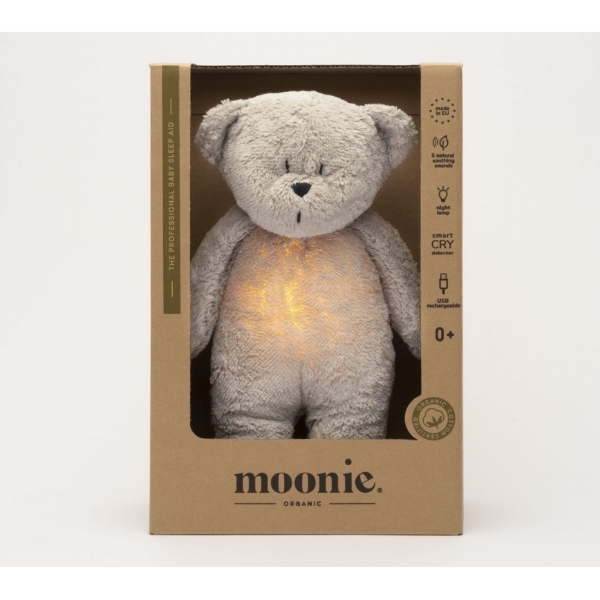 Moonie - Kaisuloom meloodia ja valgusega väike karu 2.0 organic hall
