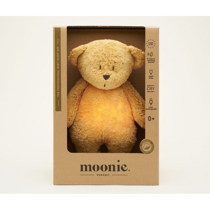 Moonie - Kaisuloom meloodia ja valgusega väike karu 2.0 organic meeribad