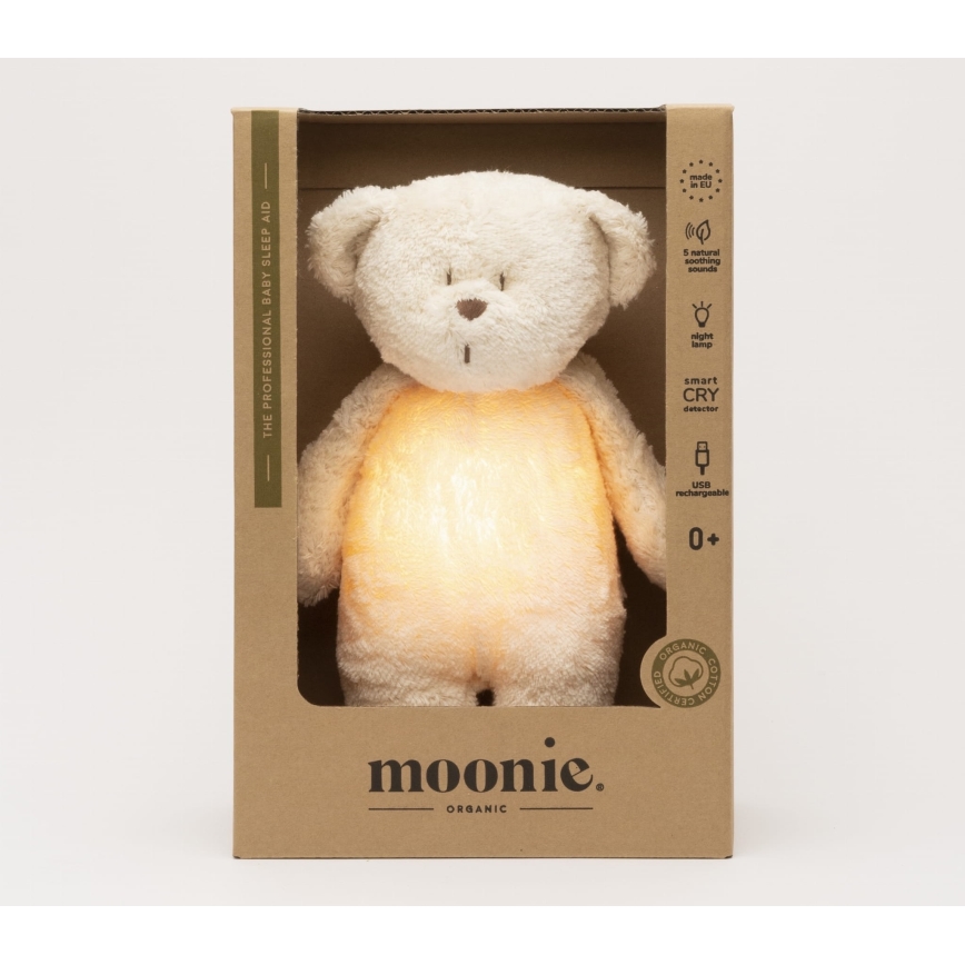 Moonie - Kaisuloom meloodia ja valgusega väike karu 2.0 organic polar