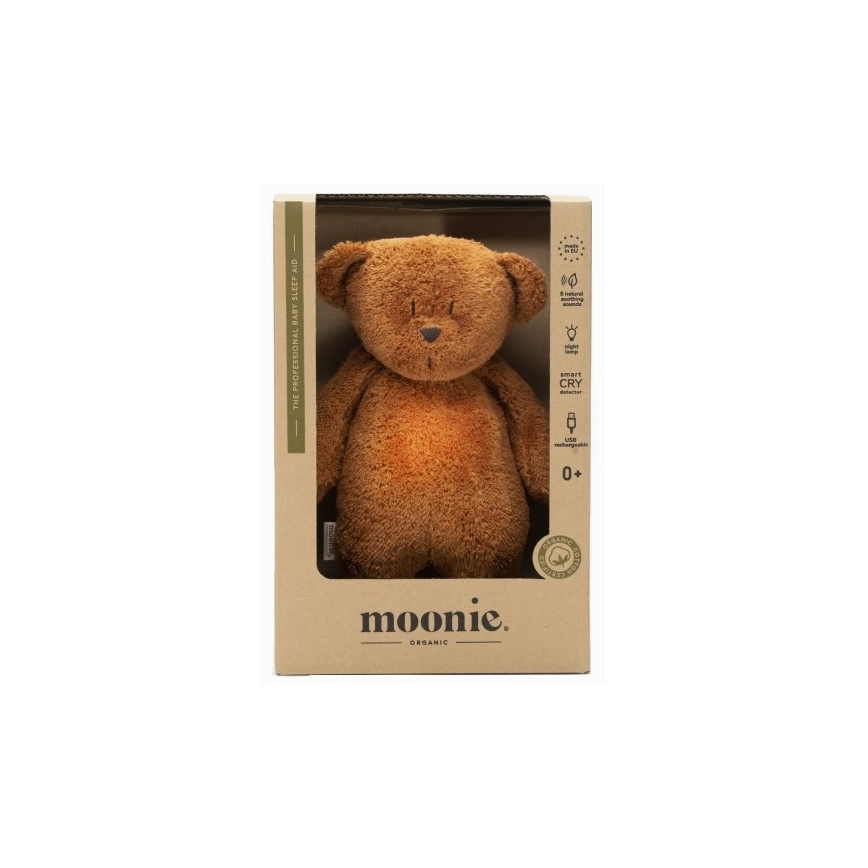 Moonie - Kaisuloom meloodia ja valgusega väike karu organic caramel natur