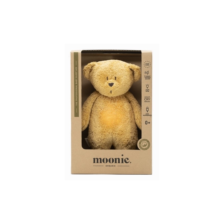 Moonie - Kaisuloom meloodia ja valgusega väike karu organic honey natur