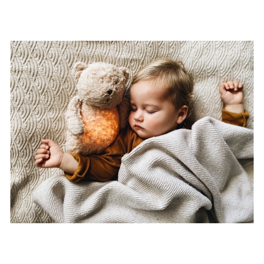 Moonie - Kaisuloom meloodia ja valgusega väike karu organic rose natur