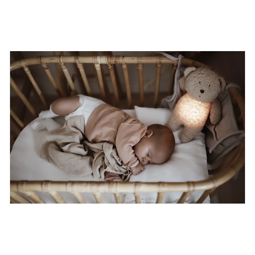Moonie - Kaisuloom meloodia ja valgusega väike karu organic rose natur