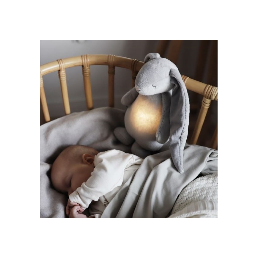 Moonie - Kaisuloom meloodia ja valgustiga jänes hõbedane