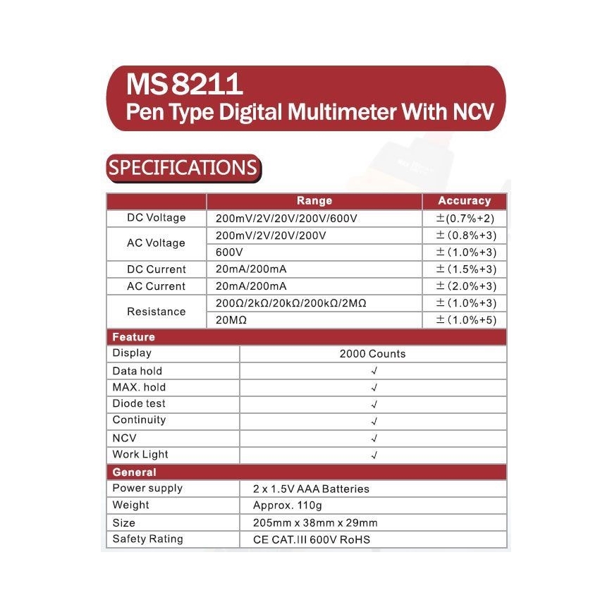 Multimeeter 2xAAA