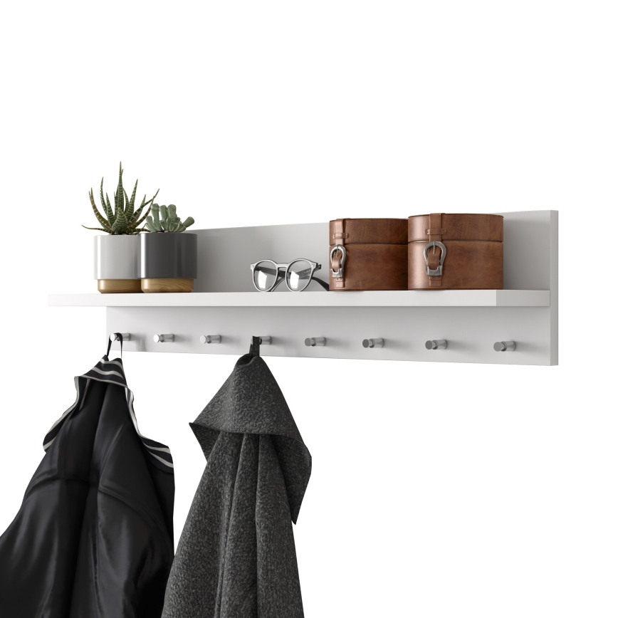 Nagi riiuliga18x80 cm valge