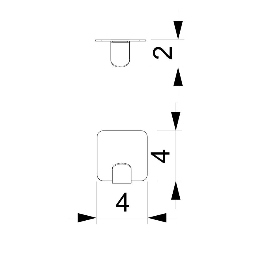 Nagi seinale 4x4 cm must