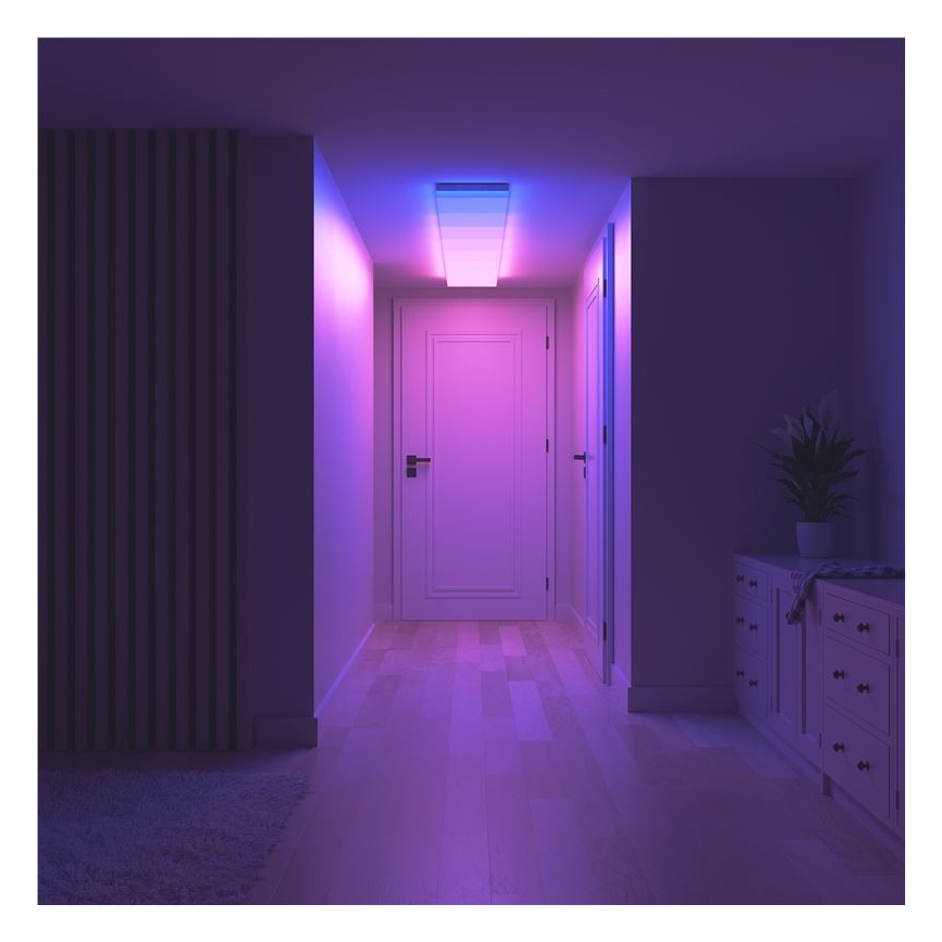 Nanoleaf - komplekt 3x hämardatavat RGBW LED-laelampi SKYLIGHT: 1x LED/18W/230V + 2x LED/16W/230V, 2700-6500K, Wi-Fi