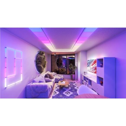 Nanoleaf - komplekt 3x hämardatavat RGBW LED-laelampi SKYLIGHT: 1x LED/18W/230V + 2x LED/16W/230V, 2700-6500K, Wi-Fi