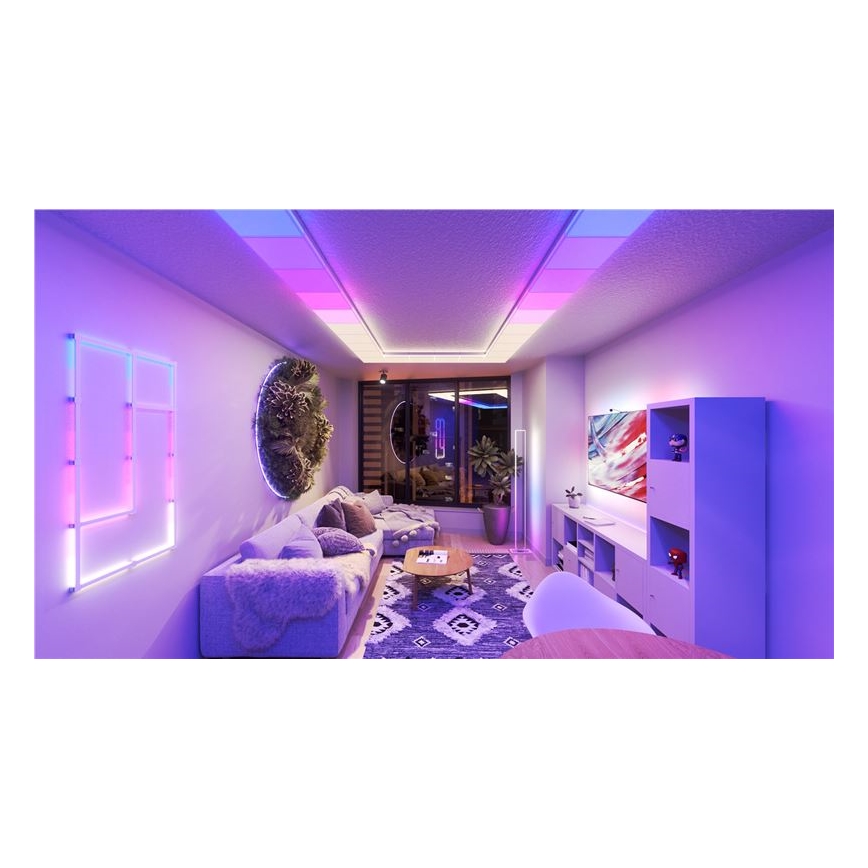 Nanoleaf - komplekt 3x hämardatavat RGBW LED-laelampi SKYLIGHT: 1x LED/18W/230V + 2x LED/16W/230V, 2700-6500K, Wi-Fi