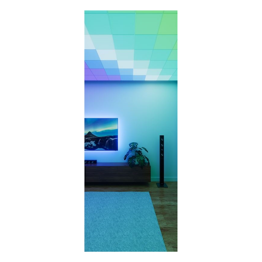 Nanoleaf - komplekt 3x hämardatavat RGBW LED-laelampi SKYLIGHT: 1x LED/18W/230V + 2x LED/16W/230V, 2700-6500K, Wi-Fi