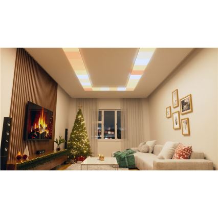 Nanoleaf - komplekt 3x hämardatavat RGBW LED-laelampi SKYLIGHT: 1x LED/18W/230V + 2x LED/16W/230V, 2700-6500K, Wi-Fi