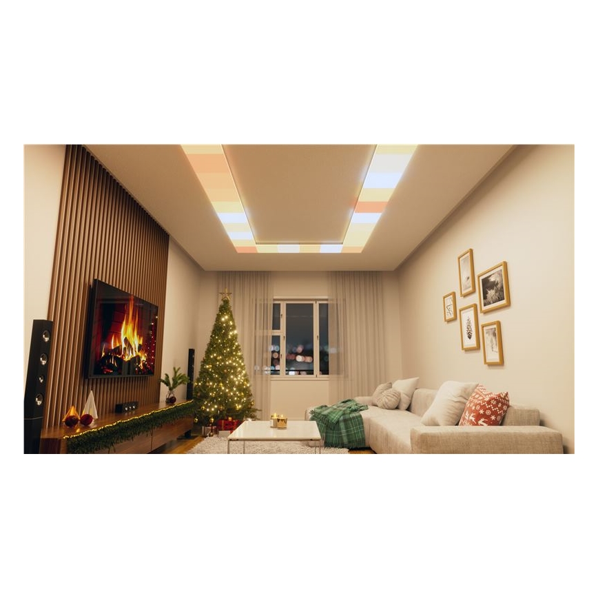 Nanoleaf - komplekt 3x hämardatavat RGBW LED-laelampi SKYLIGHT: 1x LED/18W/230V + 2x LED/16W/230V, 2700-6500K, Wi-Fi