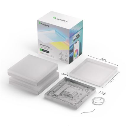 Nanoleaf - KOMPLEKT 3x RGBW Hämardatav laevalgusti SKYLIGHT 1xLED/18W/230V + 2xLED/16W/230V 2700-6500K Wi-Fi
