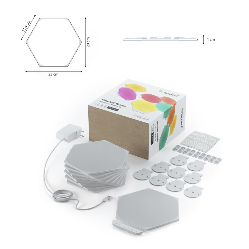 Nanoleaf - KOMPLEKT 9x LED RGB Hämardatav valguspaneel SHAPES HEXAGON LED/2W/230V 1200-6500K Wi-Fi