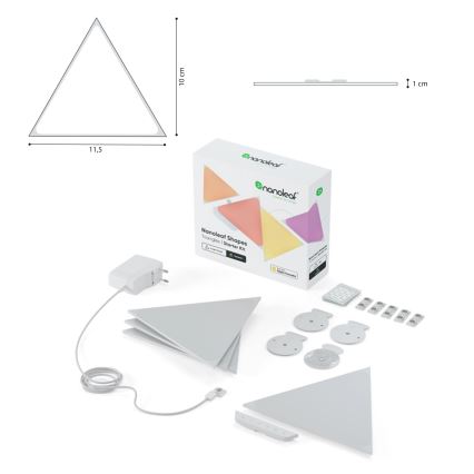 Nanoleaf - KOMPLEKT 10x LED RGB Hämardatav paneel TRIANGLES LED/0,5/230V Wi-Fi